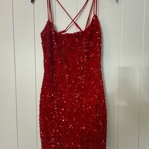 Lucy in the Sky Sparkling Red Mini Dress